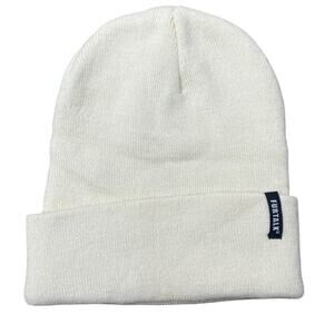 Furtalk Unisex White Knitted Cuffed Winter Bonnet Beanie Cap Hat One Size
